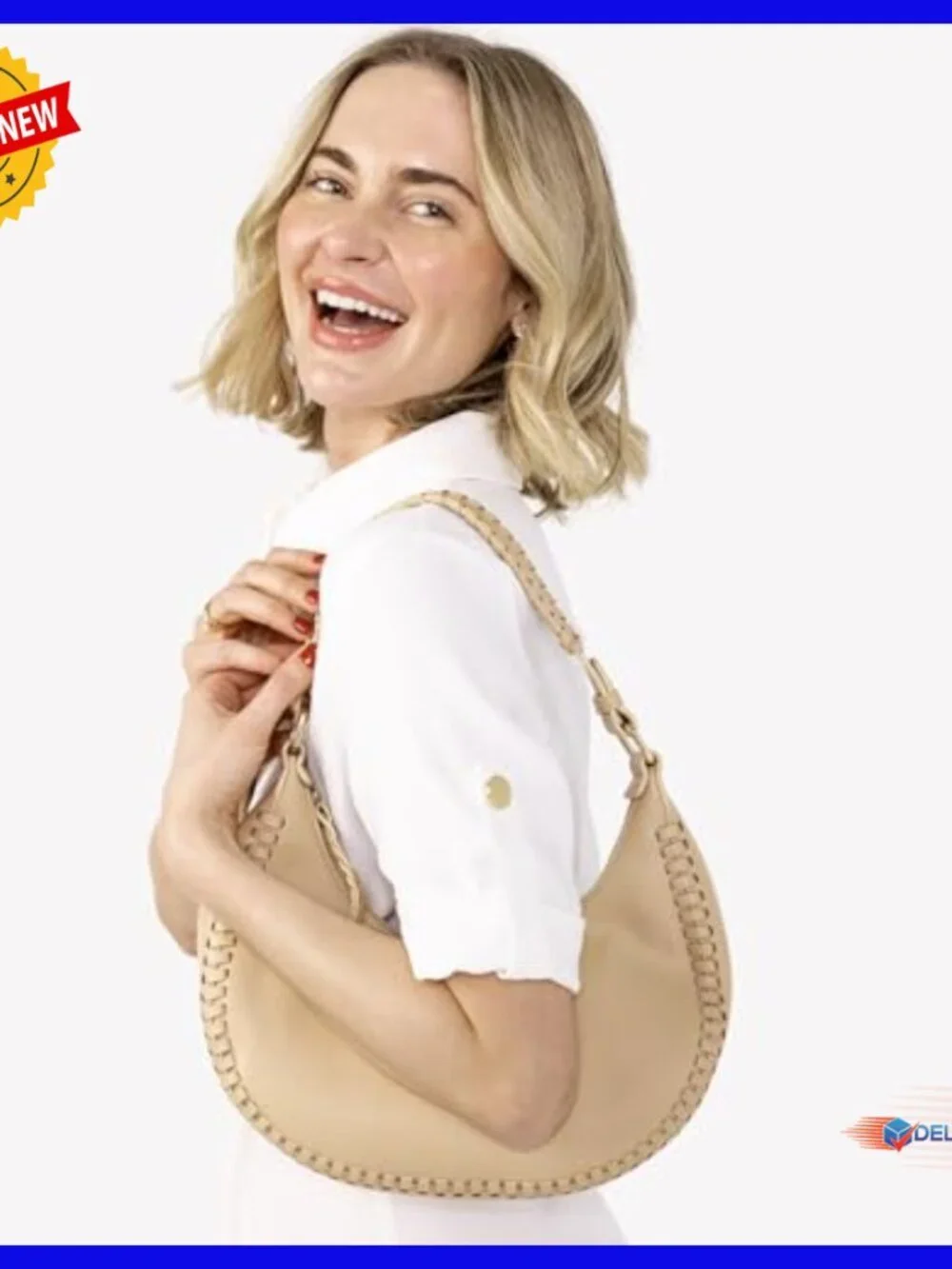 Vegan Leather Crescent Shoulder Bag Crossbody Hobo Purse Medium Size